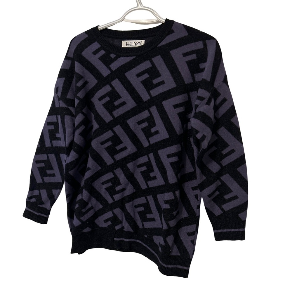 Black and Purple Patterned Sweater